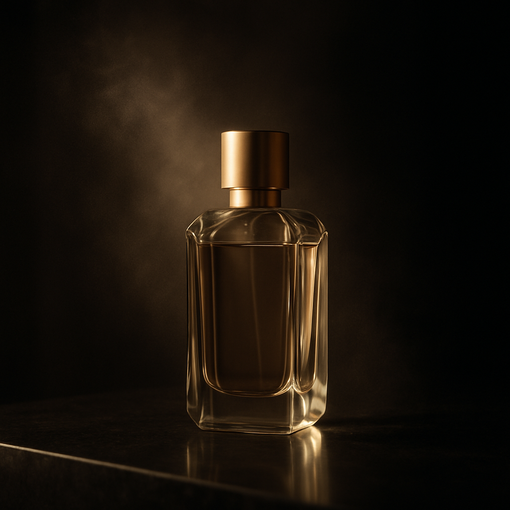 Luxury designer and niche fragrance bottles in dramatic light